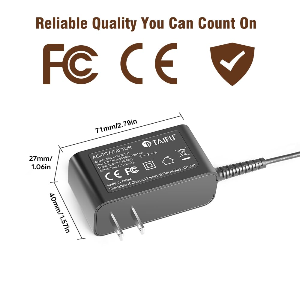 TAIFU 12V Power Adapter for Aerogarden Harvest Elite 100690 100691 100692 100693 100694 100695 Harvest 360 6WWPC01 Indoor Garden LED Grow Light 810705139925 901104-1200 Aerogarden Power Cord