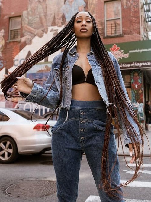 MULTI-PACK DEAL 3PACK! Janet Collection Nala Tress 3X EZ SPLIT Pre-Sectioned Pre-Stretched Braid Knotless Extremely light weight 36Inch 9Bundles (36”, COLOR #1B)