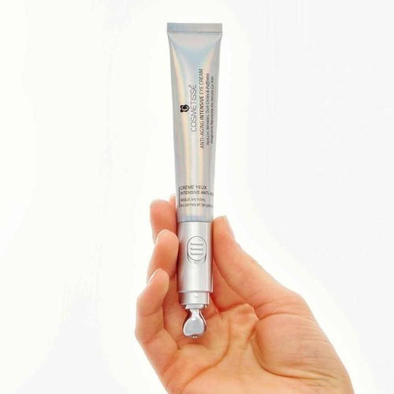 Cosmetisse Intensive Eye Cream - Vibrating Metal Applicator, Reduces Dark Circles & Puffiness | 0.68oz/20ml