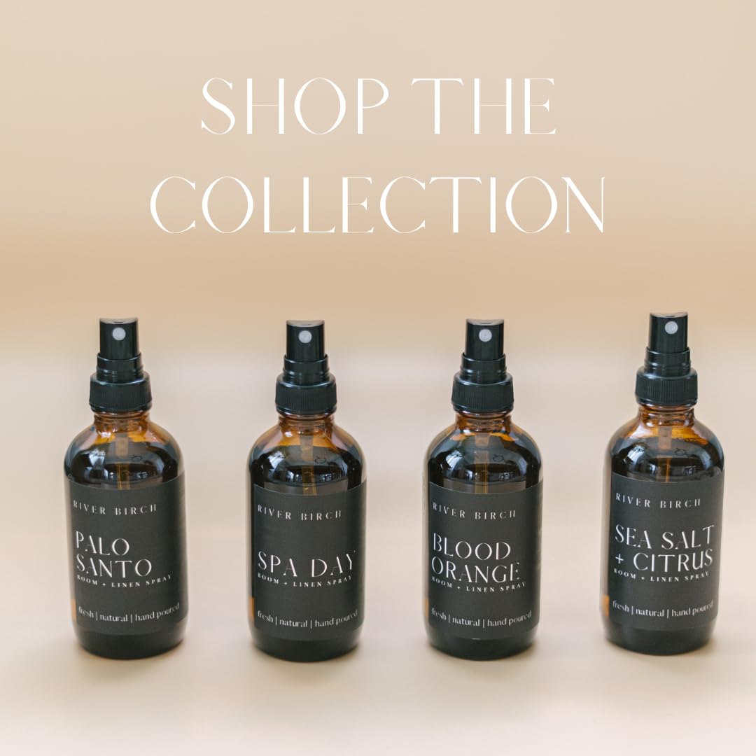 River Birch Luxury Linen and Room Spray - Leather Oud Home Signature Scent - Room Fragrance Spray - Fragrant Fresh Linen Air Freshener For Bedding - Handmade in Texas - 4 oz Glass Amber Bottle