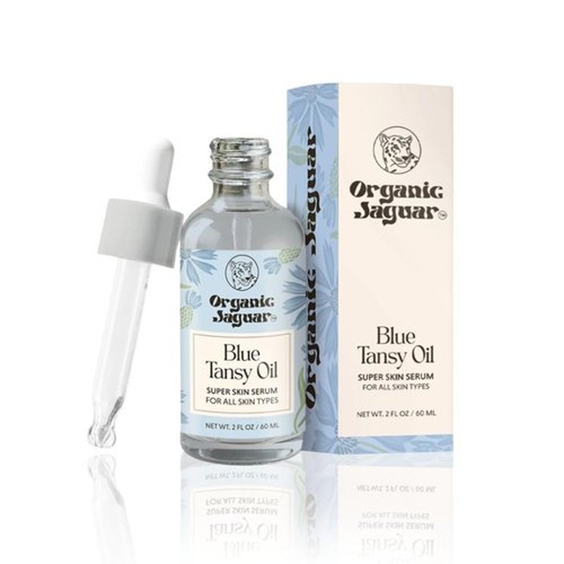 **Organic Jaguar Blue Tansy Face Serum - Hydrating Night Moisturizer with Jojoba Oil | 2 fl oz**