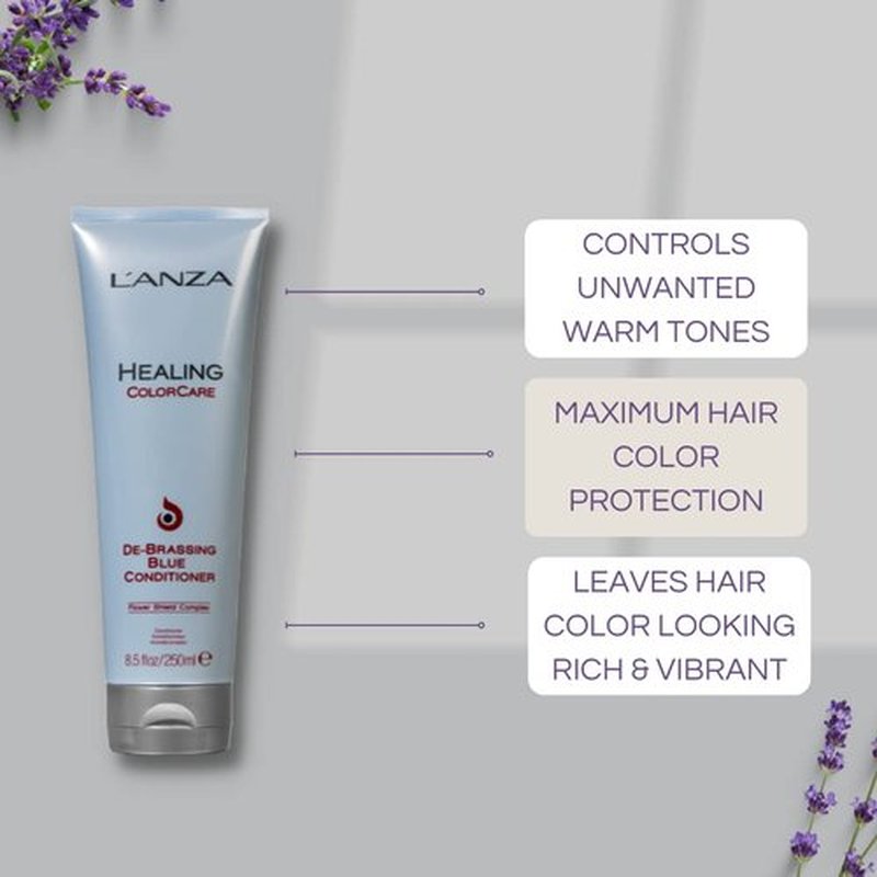 L'ANZA Healing ColorCare Blue Conditioner - Professional Color Toning Haircare, Sulfate-Free Formula