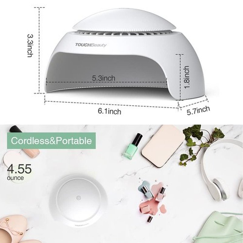 TOUCHBeauty Nail Dryer for Kids Teens Beginners: LED Fan & Light, Safe, Battery Powered, Non-Hands Tanned Version (TB-2130)