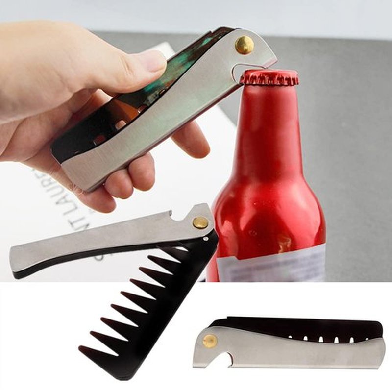 Stainless Steel Folding Pocket Comb - Portable Hair Comb for Styling, Salon & Home Use