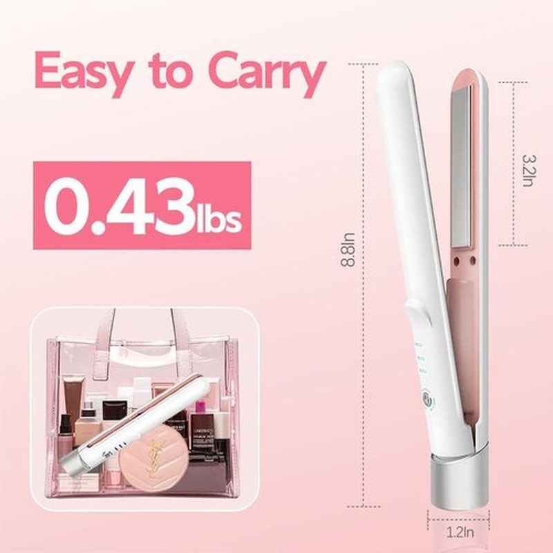 Skiennix Cordless Hair Straightener - Sleek White Design for Effortless Styling