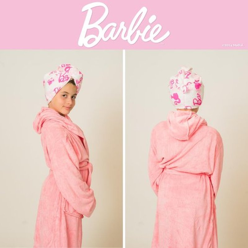 Barbie Microfiber Hair Towel Wrap Turban for Bath/Beauty/Travel for Straight, Wavy & Curly Hair, 2 Pack, (Officially Licensed Product) by Franco
