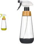 Full Circle 16oz Glass Spray Bottles - Green & Gray with Stream & Mist Modes, Bamboo Accents