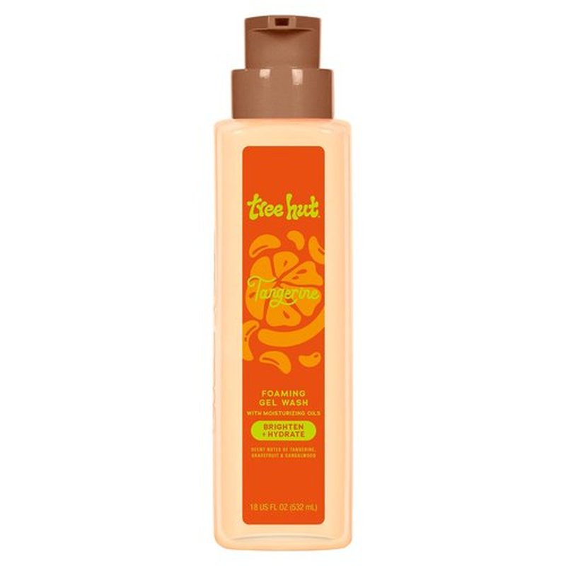 Tree Hut Tangerine Foaming Gel Body Wash - Hydrating Shower Gel for Smooth, Radiant Skin | 18 fl oz
