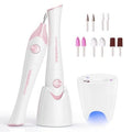 TOUCHBeauty Electric Nail File Drill with 5pcs Nail Bits for Natural Nails, Manicure Pedicure Set with UV Light Stand, Nail Buffer Drill Polisher Fingernails Toenails Care Set, Pink