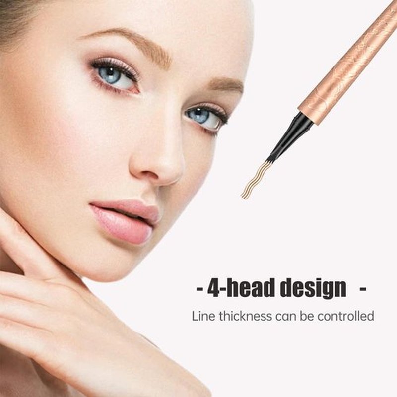 Skiennix Waterproof Eyebrow Pen - 2025 Microblading Pencil with Fine 4-Fork Tip | Dark Brown, Long-Lasting Natural Finish