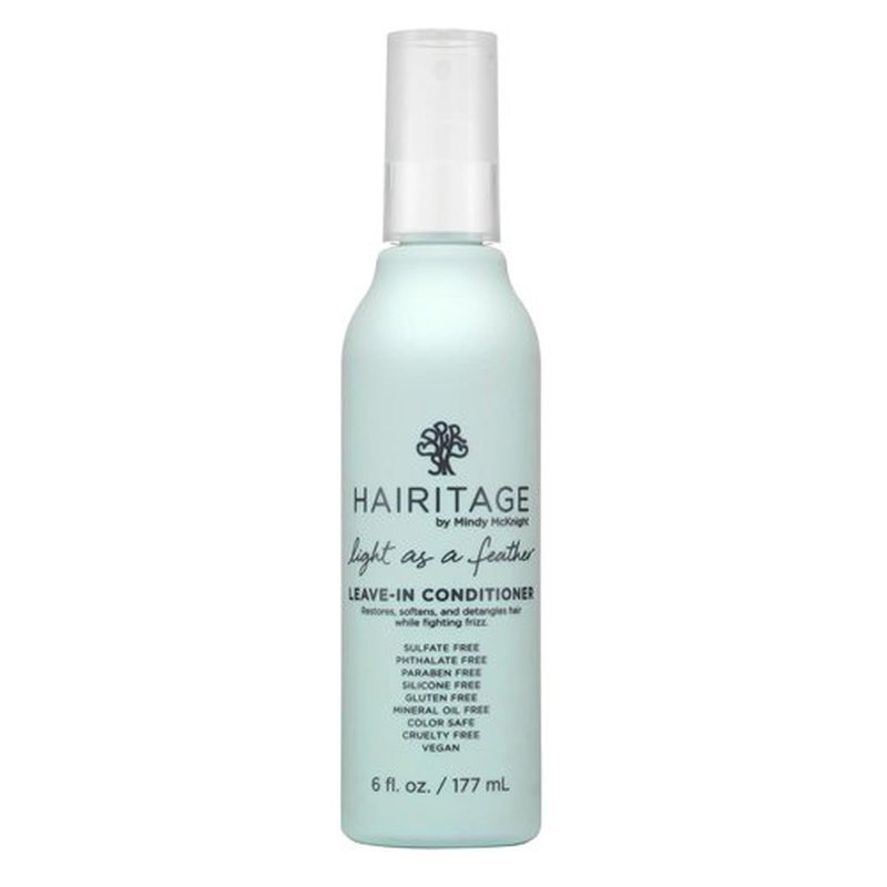 Hairitage Detangling Leave-In Conditioner Spray - Lightweight Treatment for Dry, Curly, Frizzy Hair - Sulfate Free, Cherry + Amber Scent, 6 Fl Oz