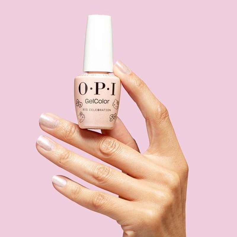 OPI GelColor Big Celebration | Sheer Soft Neutral Shimmer UV Cure Gel Nail Polish | Hello Kitty Limited Edition Collection