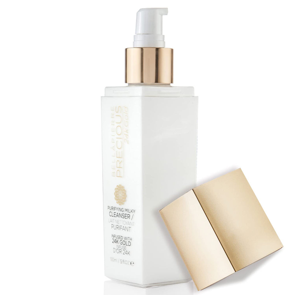 bellapierre Precious Purifying Milky Cleanser | All Natural Formula with 24k Gold Powder, Nourishing Vitamins, Oils and Botanical Extracts - 150ml