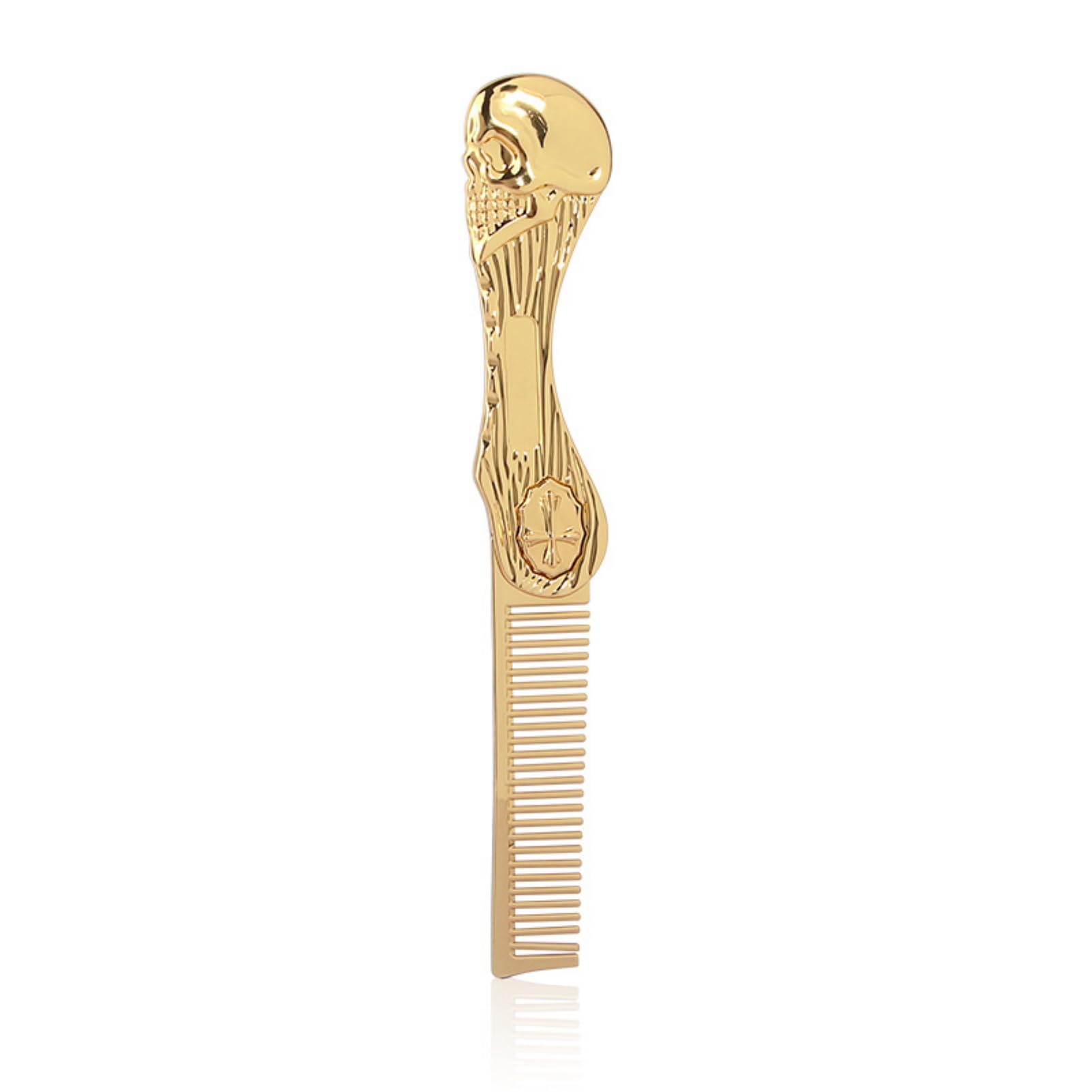 Foldable Hair Comb for Men & Women – Anti-Static Zinc Alloy Pocket Hairdressing Brush, Mini Beard & Mustache Styling Tool, Folding Barber Hair Comb for Travel, Home & Salon (Gold)