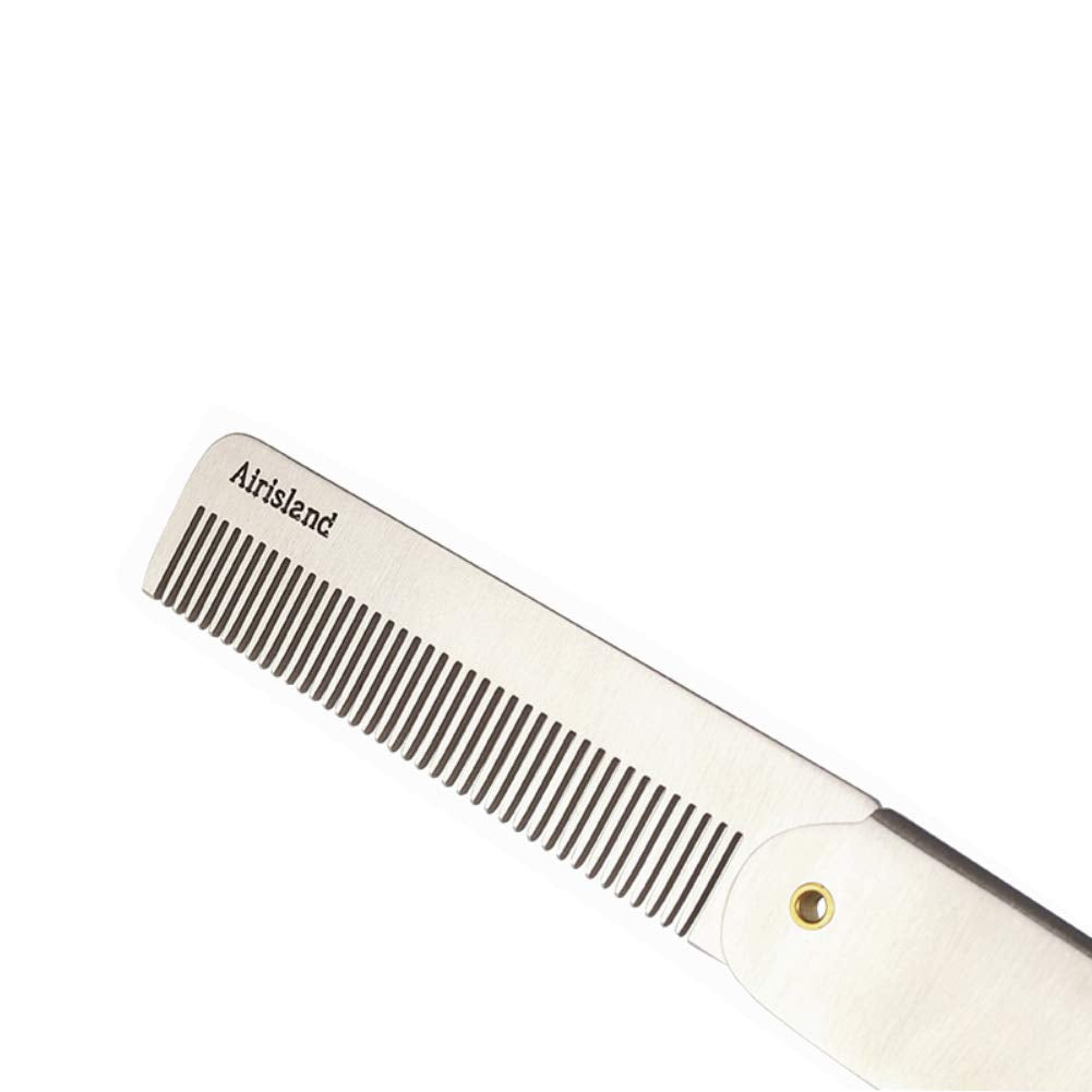 Airisland Folding Stainless Steel Bread Mustache Comb for Men