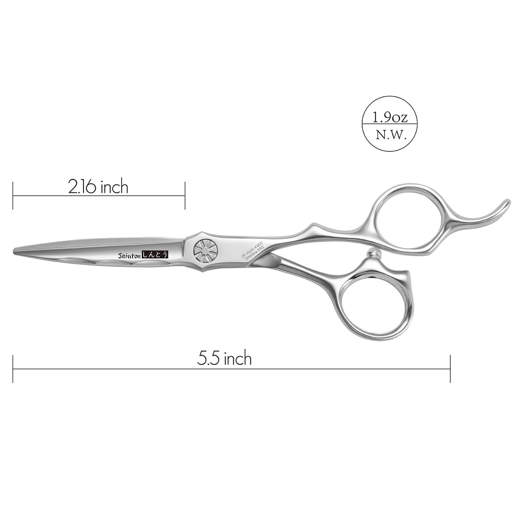 Wet and Dry Cut Professional Hair Cutting Scissors Barber Shears Japanese Aichi SUS440C Stainless Steel Salon Haircut (5.5" Precision Cut)