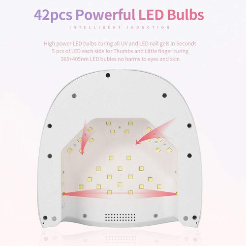 60W Rechargeable UV LED Nail Lamp, Faster Wireless Nail Dryer Gel Polish Light 42 Beads & Portable Handle, Professional Curing Lamp For Fingernail and Toenail, Auto Sensor & Quick Dry Nail Machine