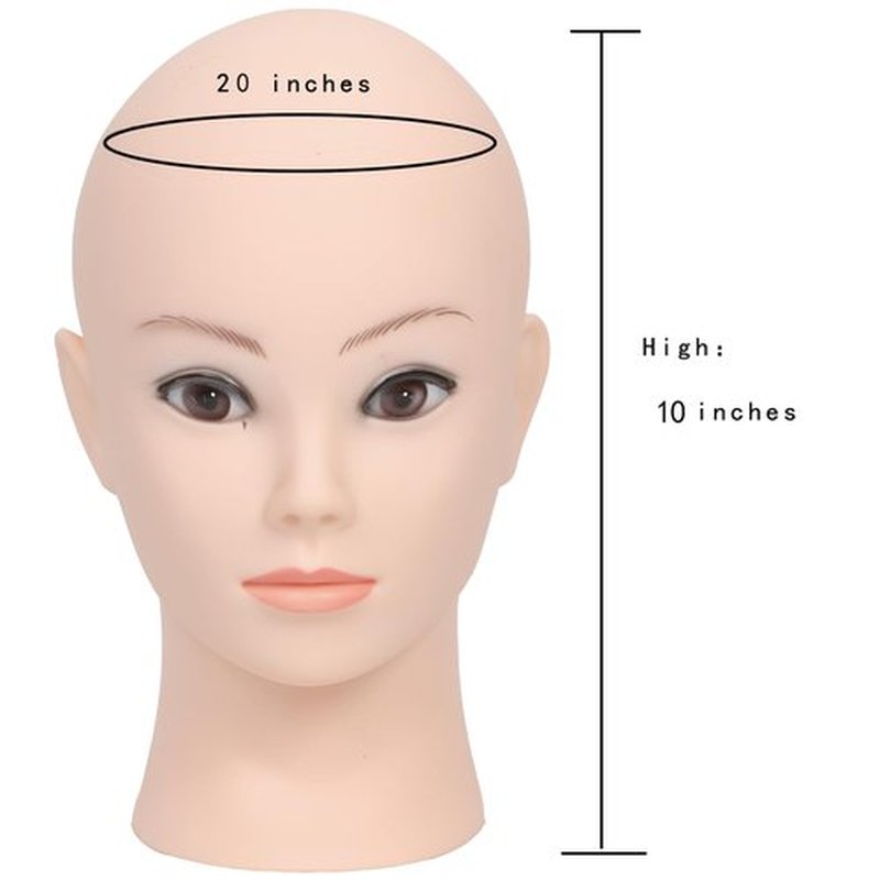 RUISIMEI Female Cosmetology Bald Manikin Mannequin Head for Wigs Making Wig Display Hat Display Glasses Display with Free Clamp
