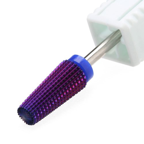 ERUIKA 3pcs 5 in 1 Nail Drill bits,3/32" Shank Tungsten Carbide Drill Bits, Fast Removing Acrylic Nail Hard Carbide Tungsten Two Way Use for Left and Right Handed E-file Bits (Purple(C,M,F))