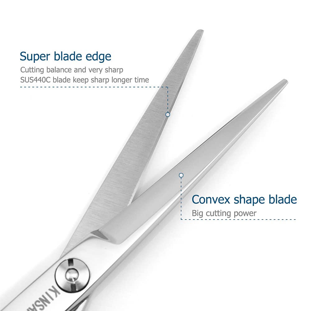 KINSARO Left Hand Hair Cutting Scissors 6 Inch Japan 440c Hardness Verified