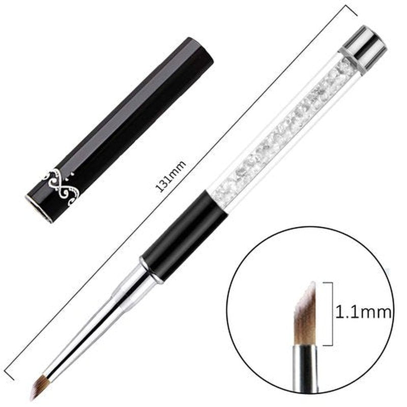DANNEASY 3Pcs Acrylic Nail Art Brush Set Ombre Brush For Gel Nails UV Gel Polish Gradient Color Tips Manicure Polish Drawing Pen Tools