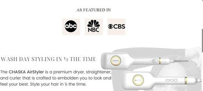 CHASKA Air Styler - Wet to Dry Plasma Hair Straightener with Cool Air Lock for Lasting Style