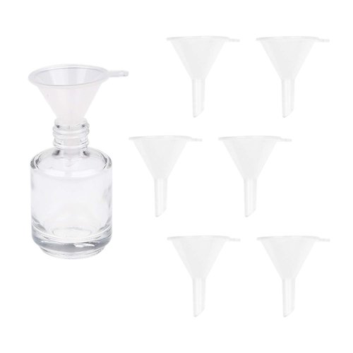 Empty Nail Polish Bottles with Dupont Brushes - Set of 6 - Clear Transparent Glass - Including Funnels (for Easy Filling) and Mixing Balls (for Better Mixing Results) - Make Your Own Nail Polish