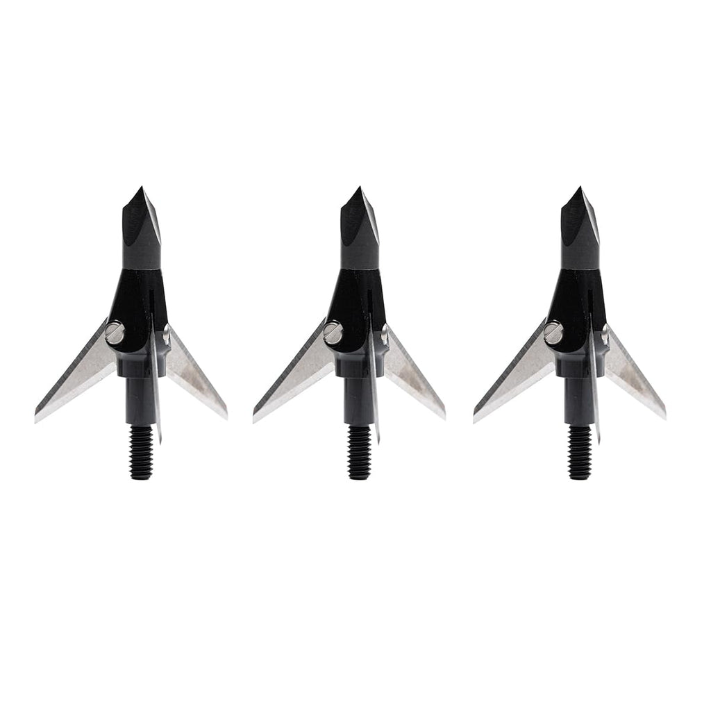 Swhacker #262 Levi Morgan Series 3-Blade Fixed Broadheads, 100 Grain, 1.25" Cut, Precision Archery Hunting Broadheads, 3 Pack, Black