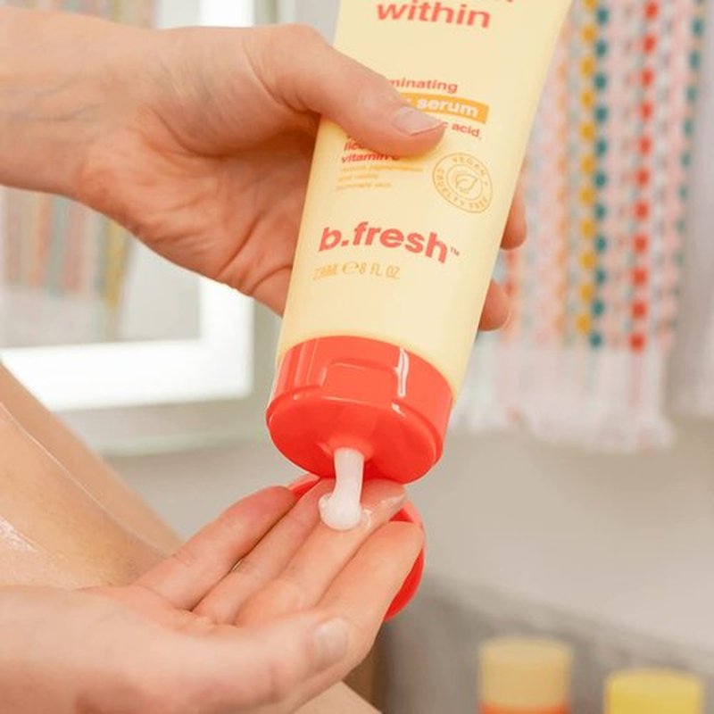 B.TAN Moisturizing Body Lotion | Lit From Within Body Serum - Get a Brightening Glow, For Dry Dull Skin, Packed with Hyaluronic Acid, Niacinamide+ Vitamin C, 8 Fl Oz