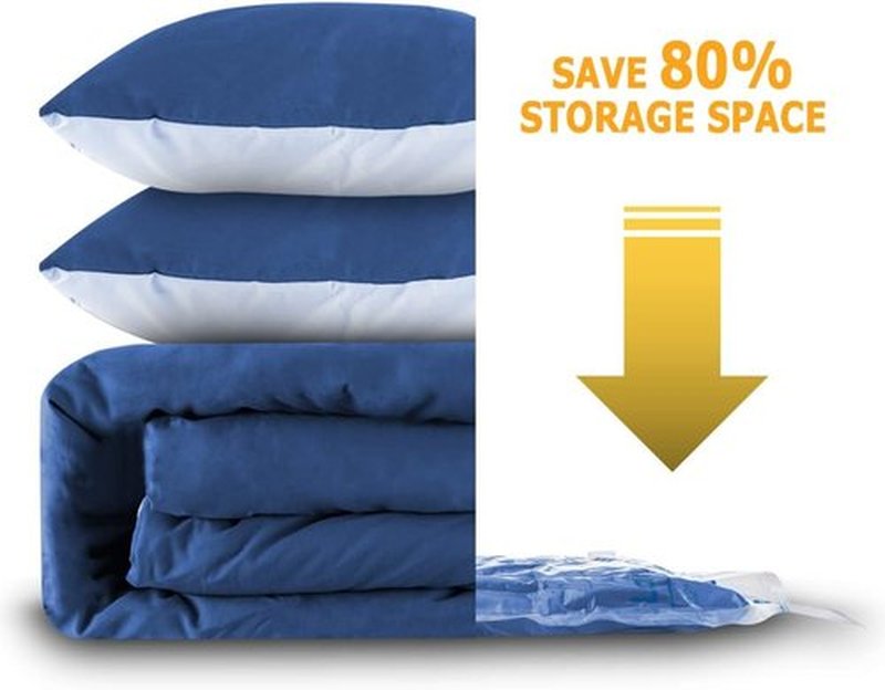 MEIQIHOME Vacuum Storage Bags - Space Saver Sealer for Clothing, Pillows & Bedding | 8 Large Bags