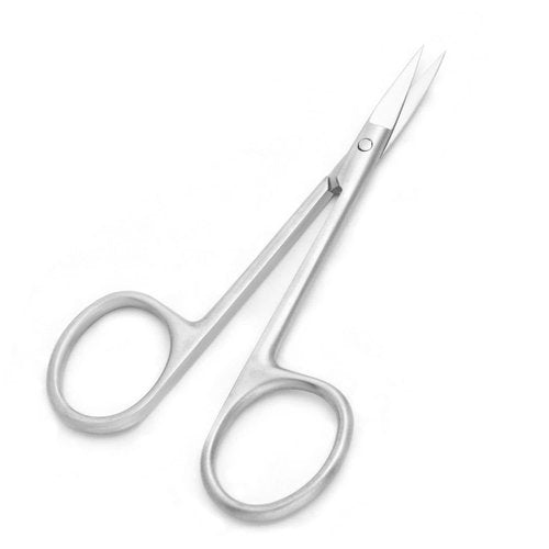 Motanar Cuticle Nail Scissors - Stainless Steel Precision Manicure Scissor - Extra Pointed Straight Curved Fingernail Scissor (Curved Piont+Straight Piont)