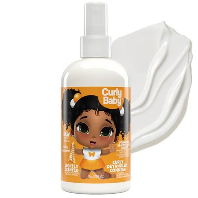 CurlyBaby Curly Detangling Condish - Gentle Spray Conditioner for Babies & Kids, Detangles, Moisturizes, Conditions Curly, Kinky & Coily Hair - Cruelty-Free, Dermatologist Tested, 8 oz