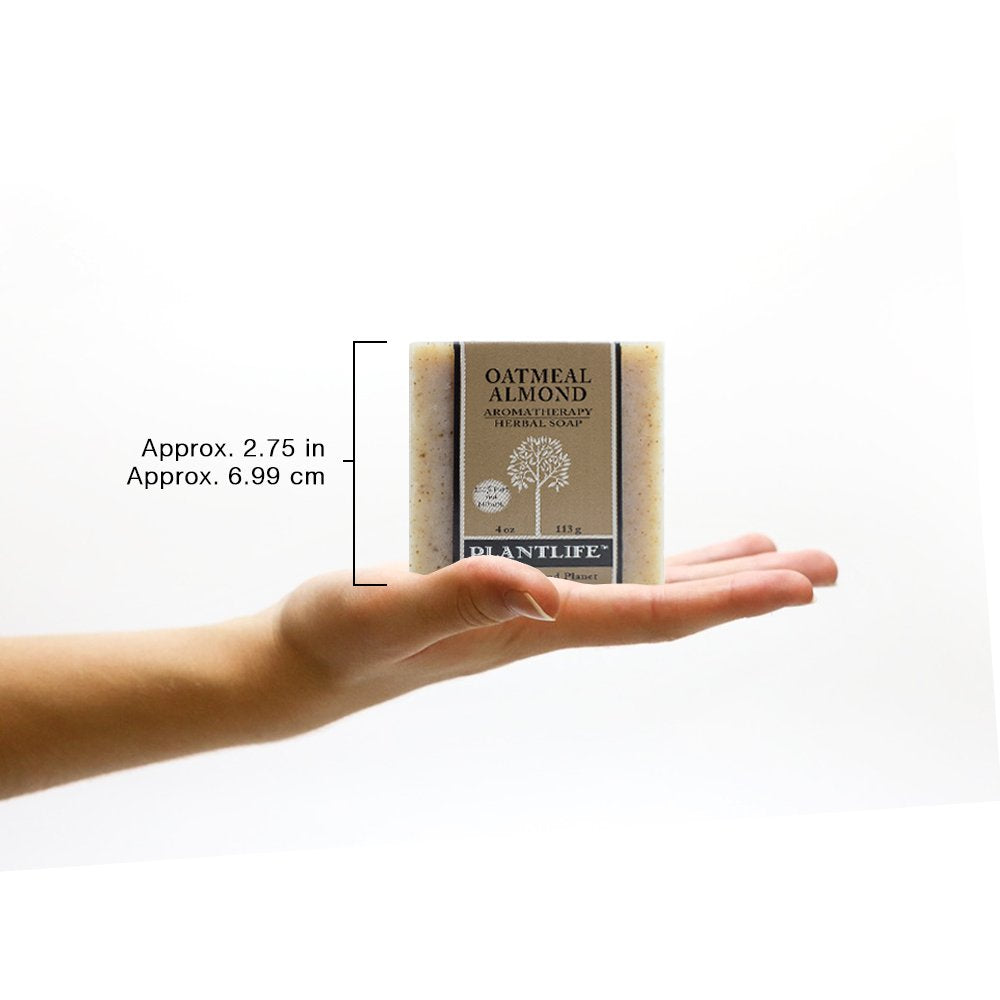 Plantlife Oatmeal Almond Bar Soap - Moisturizing and Soothing Soap for Your Skin - Hand Crafted Using Plant-Based Ingredients - Made in California 4oz Bar