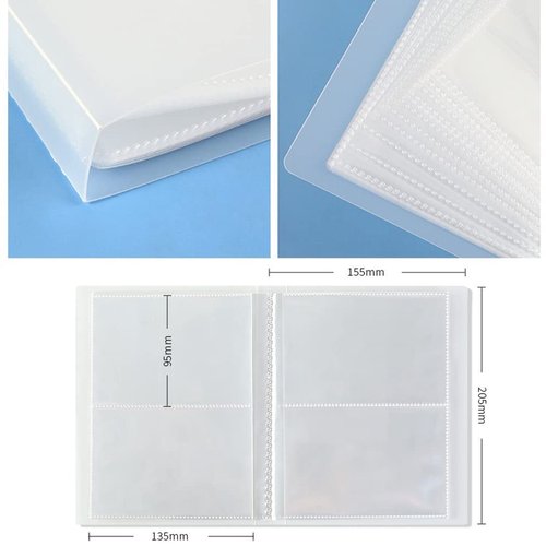 CAVAD 80 Slots Nail Sticker Storage Book Collecting Album Water Decals Empty Holder Easy Photo Manicure Art Tools and 5Pcs Jewelry Bone Bag Self Sealing