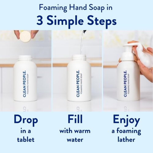 THE CLEAN PEOPLE Scented Variety Pack Foaming Hand Soap Tablets - Mess Free, Gentle on Skin, Makes 12 x 8 fl oz Bottles of Soap (12 Count & 2 Dispensers, Variety Pack)