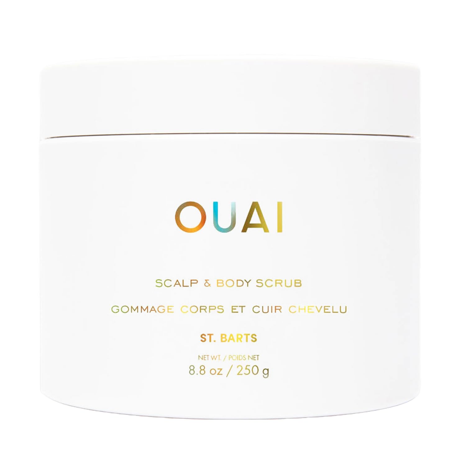 OUAI Scalp & Body Scrub, St. Barts Travel Size - With Sugar & Coconut Oil Blend for Smooth Moisturized Skin - Gentle Scalp Scrub for Removing Product Build Up (3.4 Oz)