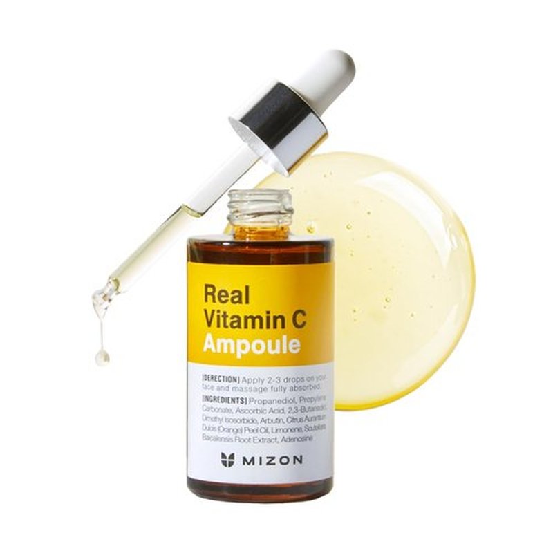 MIZON Real Vitamin C Ampoule, Pure Vitamin C, No Water Added,10 Ingredients, Nutrition, Face Moisturizer (1.01 fl oz)