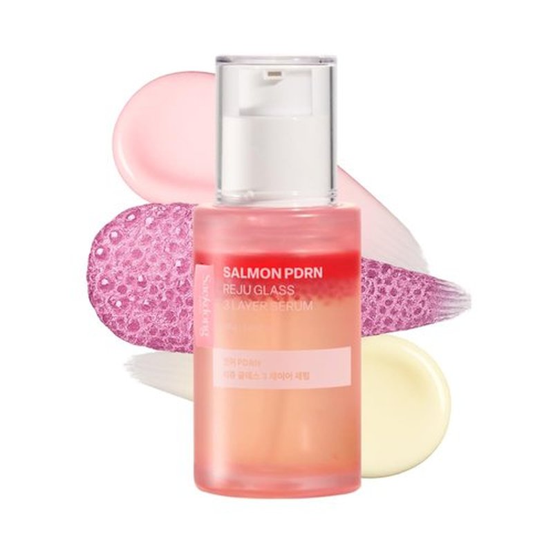 Saekdong Seoul Salmon PDRN Reju Glass 3-Layer Serum, Radiance & Firming Facial Serum with 1% PDRN, Niacinamide, Collagen, Hyaluronic Acid, 30g (1.06 fl oz)