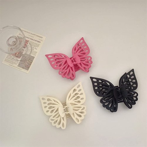 QTMY 3 Pack Large Butterfly Hair Claw Clips for Styling,Decorative Fancy Hair Clips for Girls Women