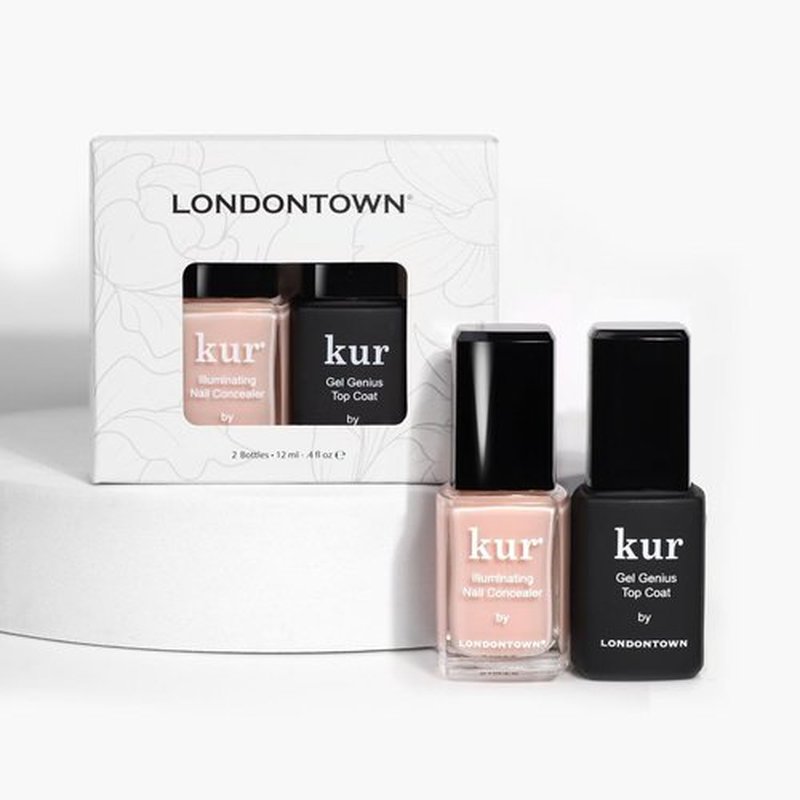 LONDONTOWN Nail Concealer & Gel Genius Top Coat Duo - Brighten & Illuminate Nails | 2-Piece Set, 0.4 Fl Oz