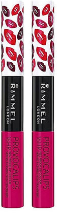 Rimmel London Provocalips 16hr Kiss-Proof Lip Color - Two-Step Liquid Lipstick to Lock in Color and Shine - 550 Play With Fire, .14 fl.oz. (Pack of 2)