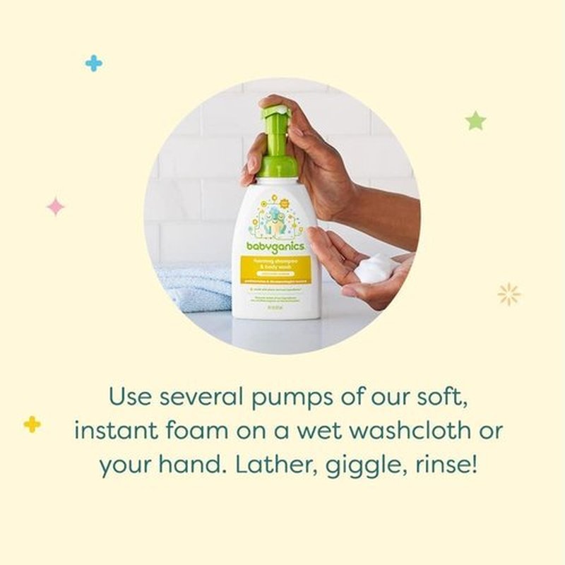 Babyganics Baby Shampoo & Body Wash - Chamomile Verbena, Gentle 16oz Pump Bottle