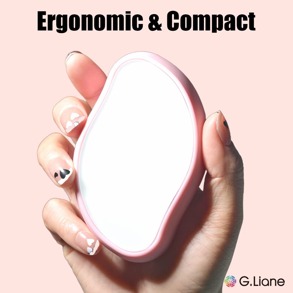 G.Liane Crystal Hair Eraser,Physical Glass Hair Removal,Reusable Nano Hair Remover Stone,Epilator for Women and Men,Soft Silky Skin (Pink)