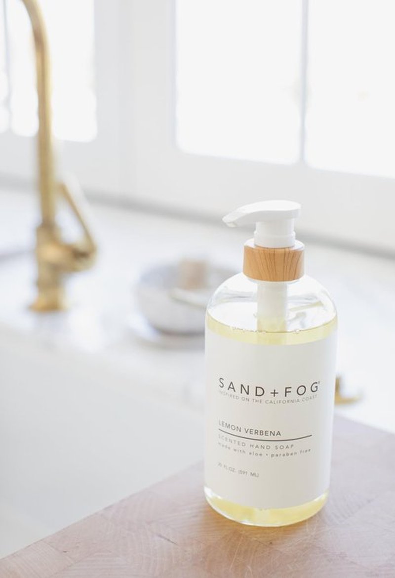 Sand + Fog Lemon Verbena- Scented Liquid Hand Soap - Moisturizing Hand Soap - Made with Aloe - Paraben Free - 20 oz
