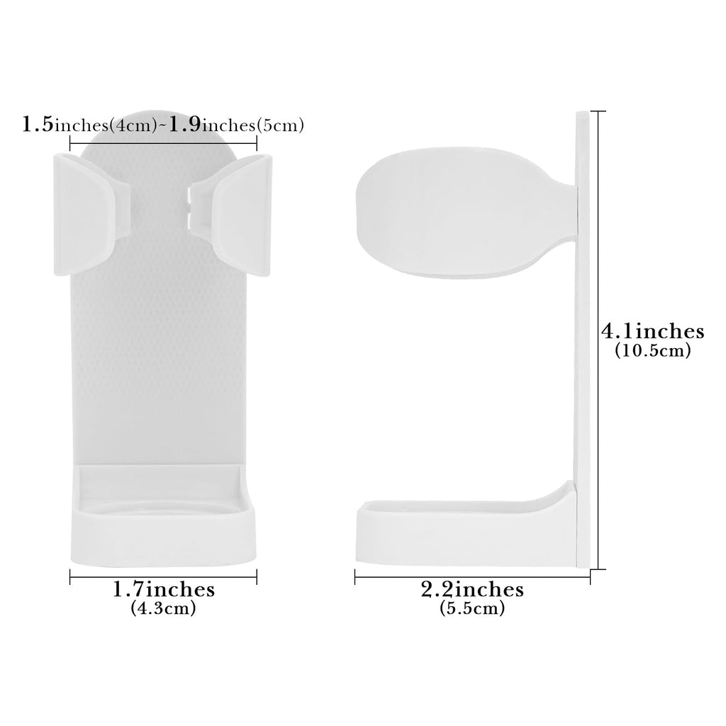 Linkidea 2 Pack Self Adhesive Razor Hanger, Adjustable Shaver Holder Wall Mounted, Shower Organizer Compatible with Braun Series 5, 6 (White)