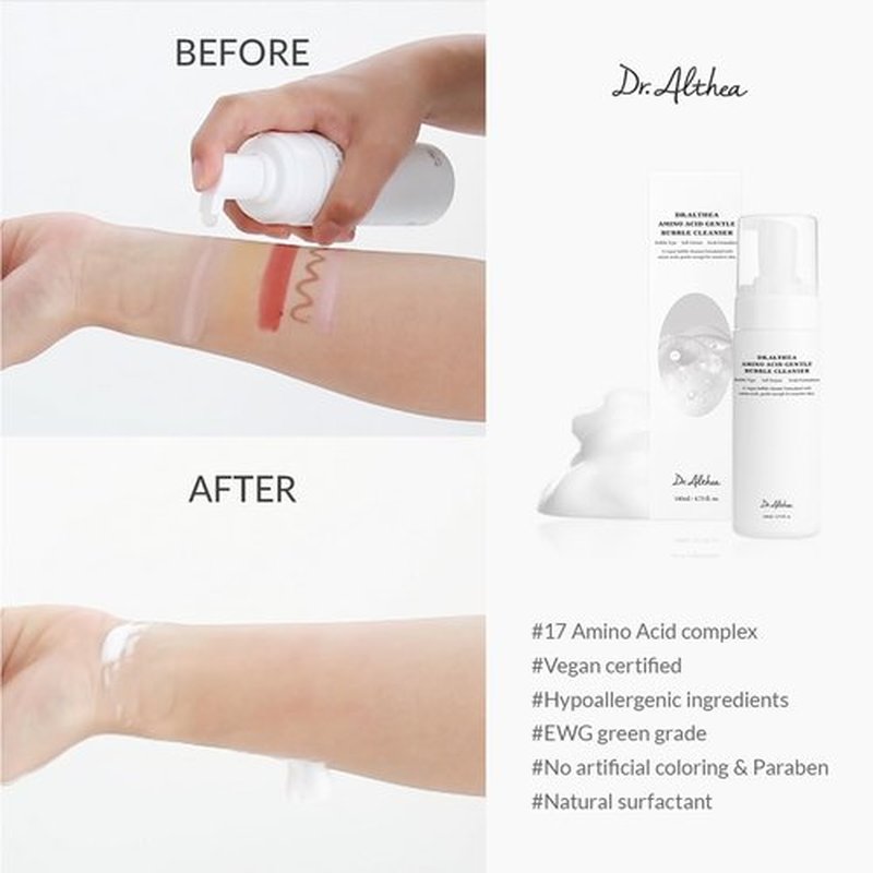 Dr.Althea Amino Acid Gentle Bubble Cleanser - Daily Foam Face Wash for Sensitive Skin | Vegan | 4.73 fl oz