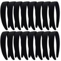 enop Black Satin Headbands for Women 1 Inch Anti-slip Black Ribbon Hair Bands for Girls Plain Hard Headbands for Crafts 16 Pack