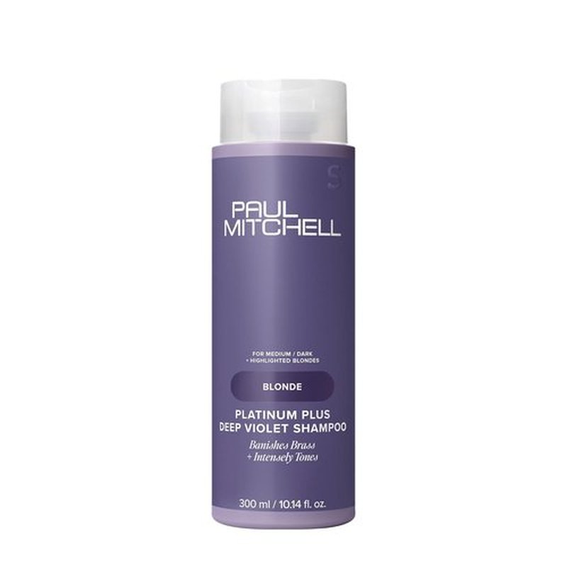 Paul Mitchell Platinum Plus Deep Violet Shampoo - Banish Brass & Intensely Tone Blonde, Highlighted, Gray, or Silver Hair