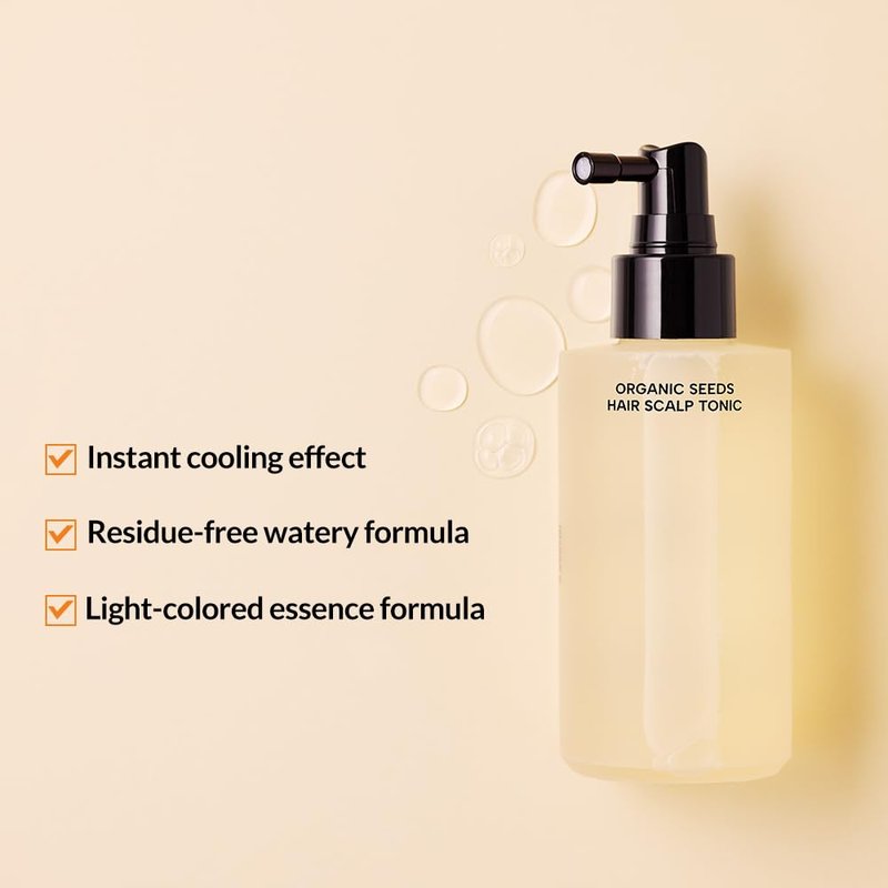 Whamisa Organic Seeds Hair Scalp Tonic, Fermented Ingredient Formula for Refreshing Scalp, Scalp Conditioning, Dry Scalp, Cooling, Korean Skin Care (165ml)
