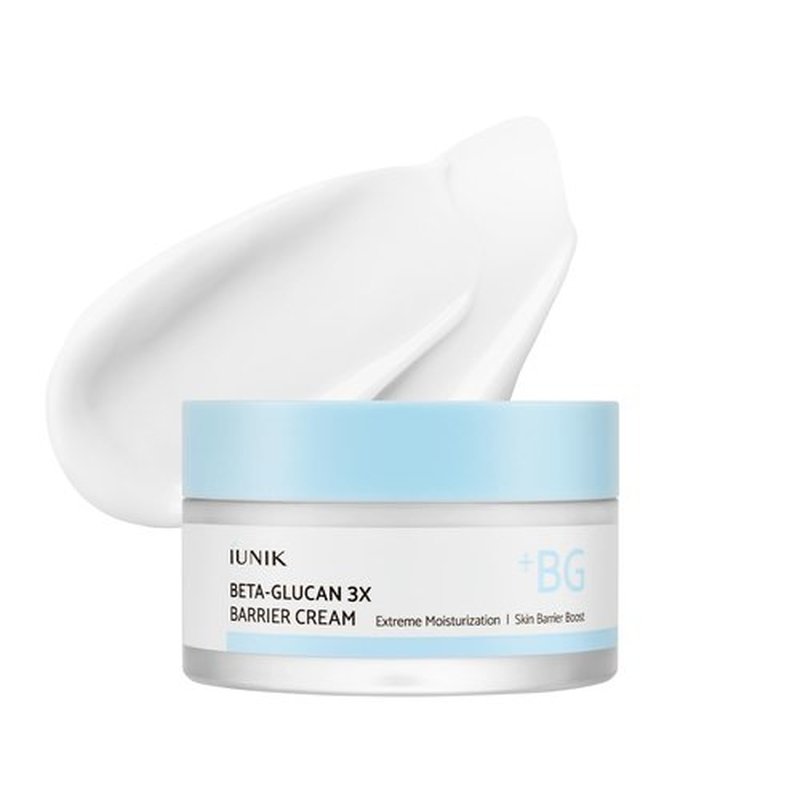 IUNIK Beta-Glucan Non-Sticky Deep Moisture Hydration 3x Barrier Cream Day&Night Moisturizer Quick Absorption Barrier Strengthening for Sensitive Dry Skin with Shea Butter Panthenol Korean Skincare